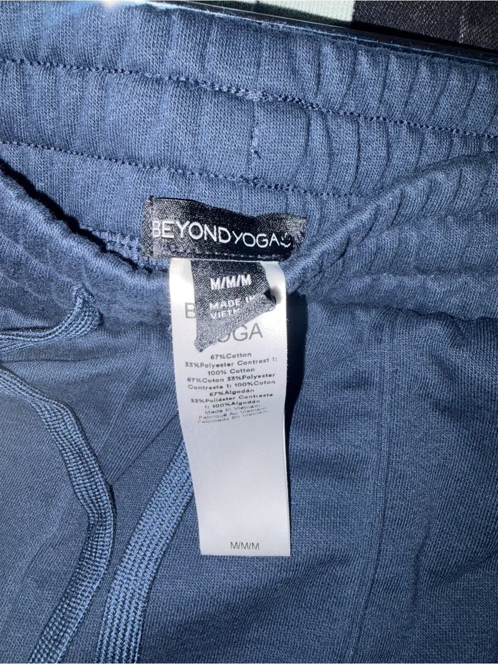 Beyond Yoga | Navy Wide-Leg Drawstring Sweatpants - Picture 4 of 4